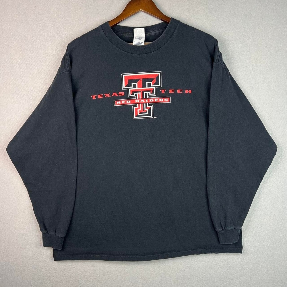 2000s Texas Tech Red Raiders Black Long Sleeve Shirt XXL